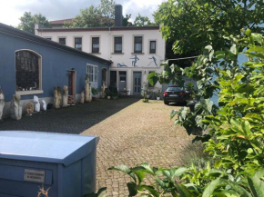 Kunstoase am blauen Haus